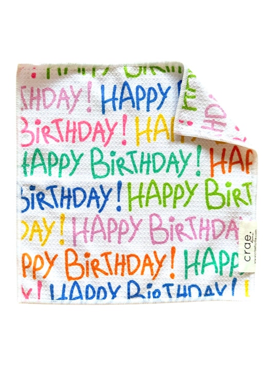 Happy Birthday: Double-Sided Washcloth