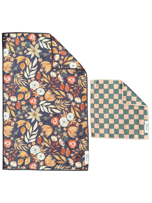 Evermore/Matilda: Double Sided-Hand Towel Washcloth Set