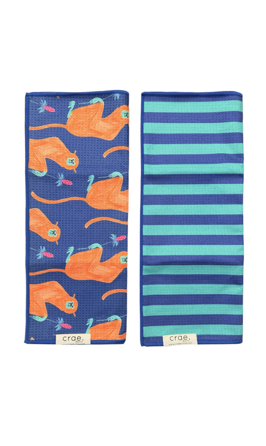 Monkey Business/Cabana: 2 Double Sided-Hand Towels