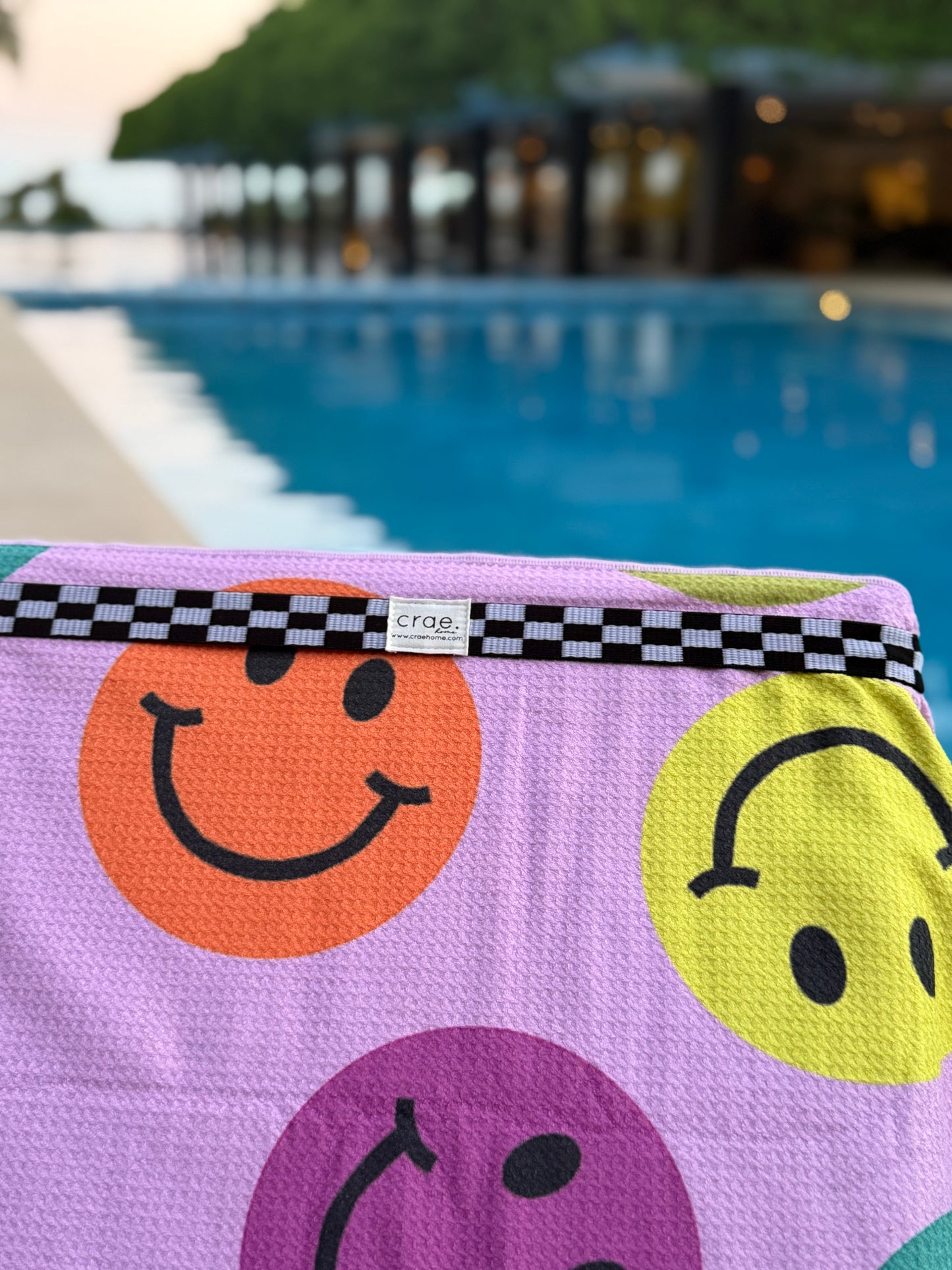 Happy Life Pool Towel: Reversible