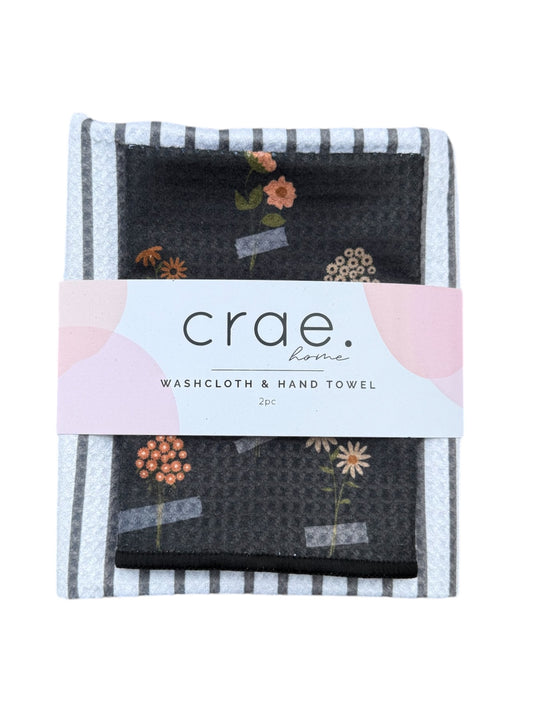 Pinner Gray/ Memory Of You: Double Sided-Hand Towel Washcloth Set