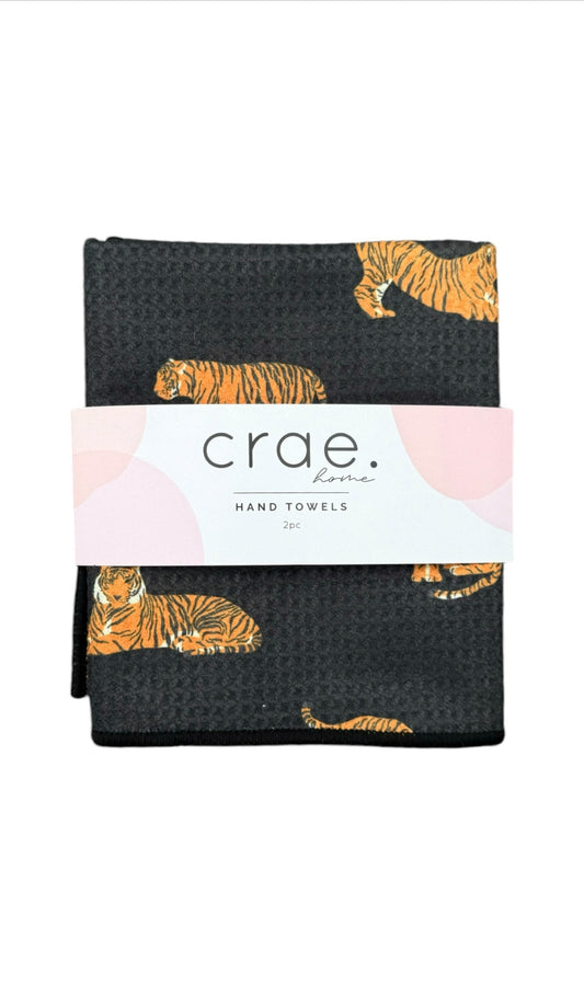 Chocolate Check/Here Kitty Kitty: 2 Double Sided-Hand Towels