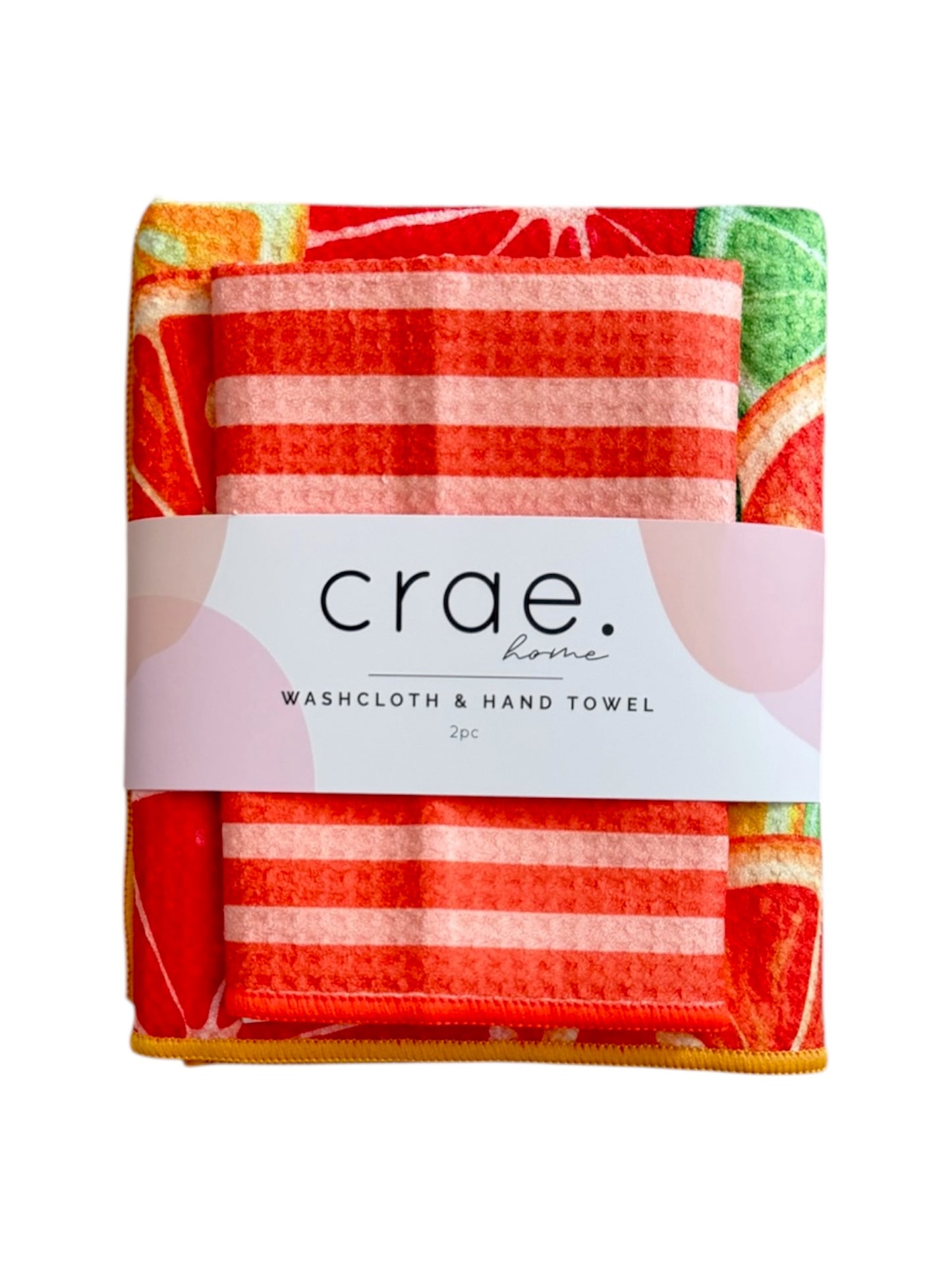 Citrus City/Tangy: Double Sided-Hand Towel Washcloth Set