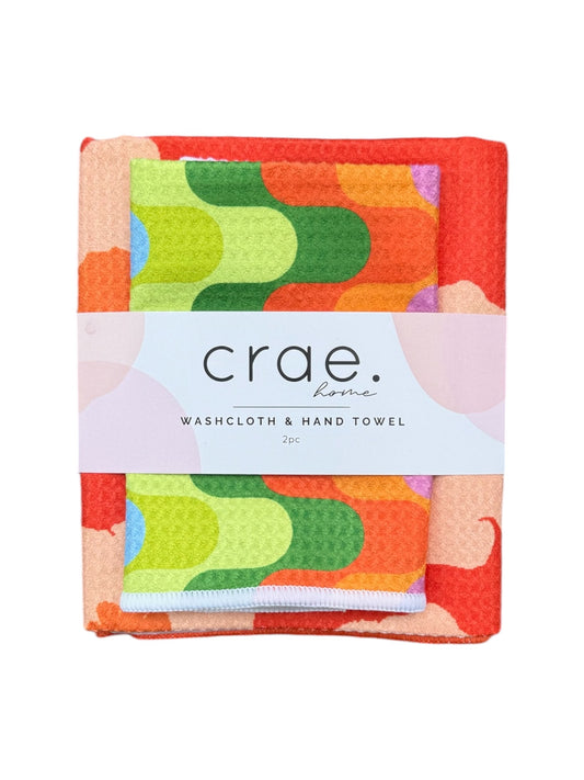 Daisy Glazed/Ziggy: Double Sided-Hand Towel Washcloth Set