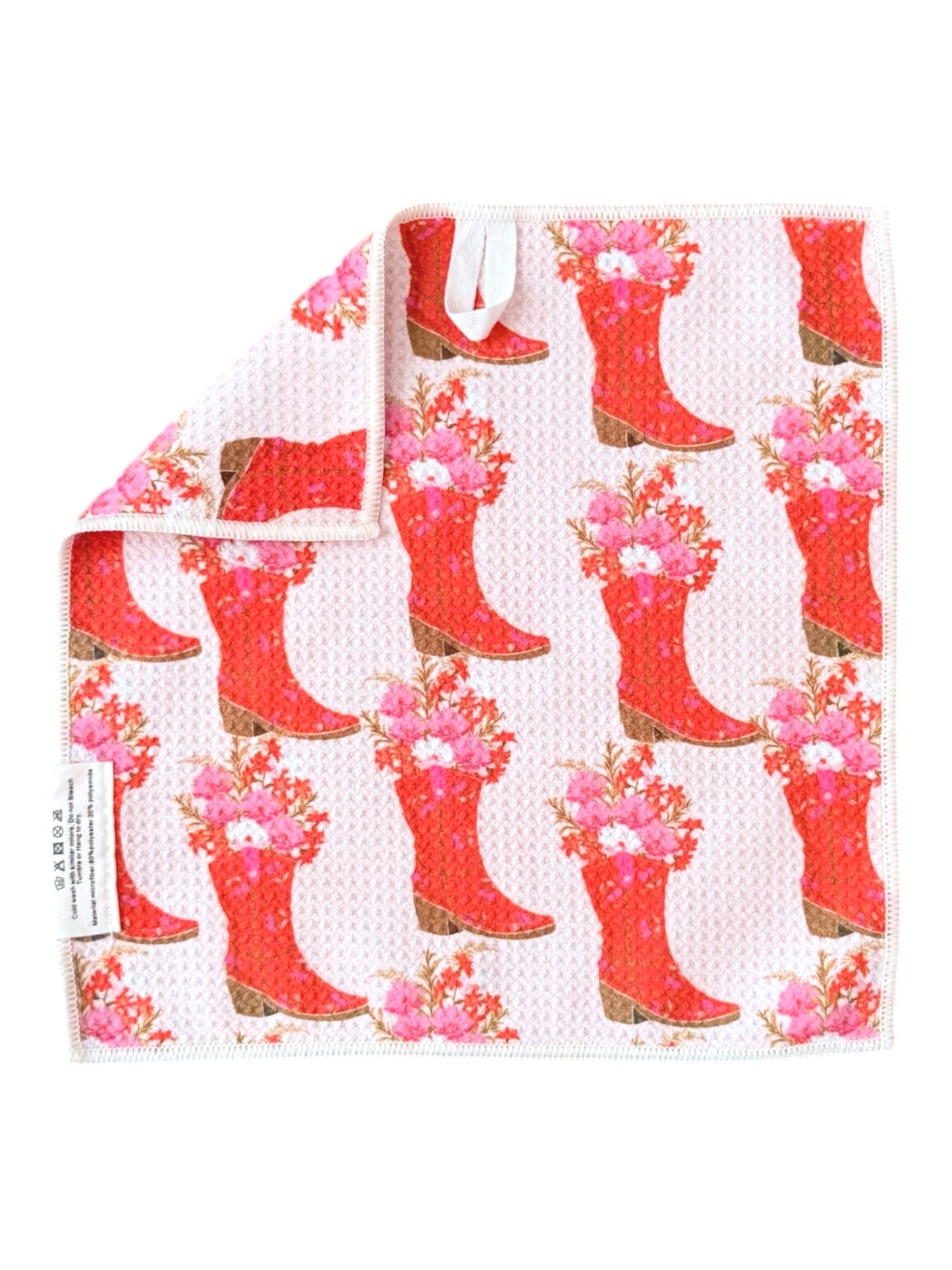 Boots In Bloom: Double-Sided Washcloth