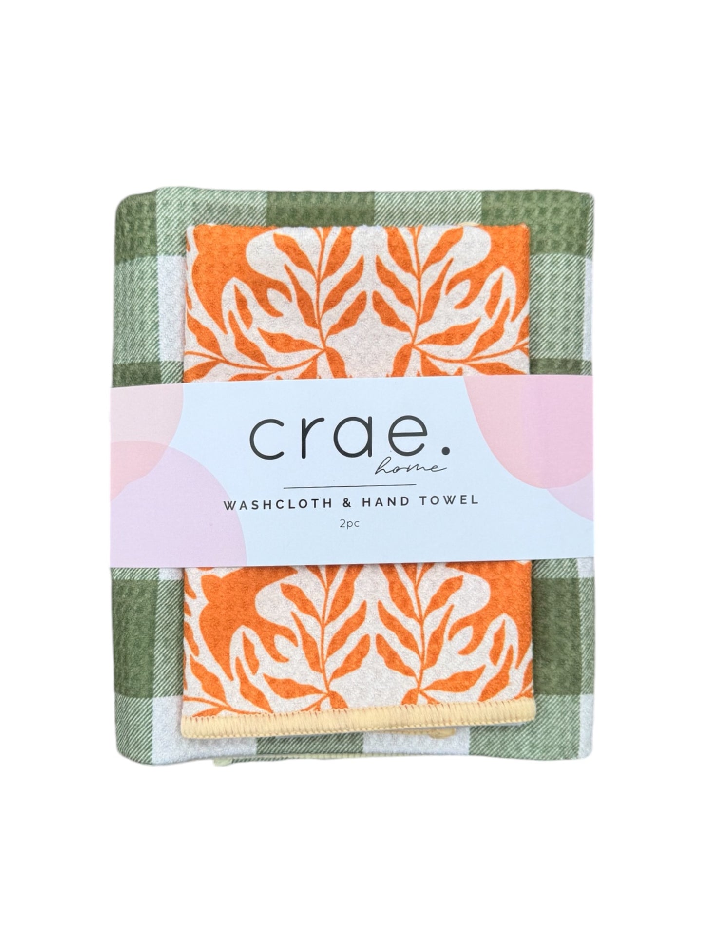 Olive/Soarin’: Double Sided-Hand Towel Washcloth Set