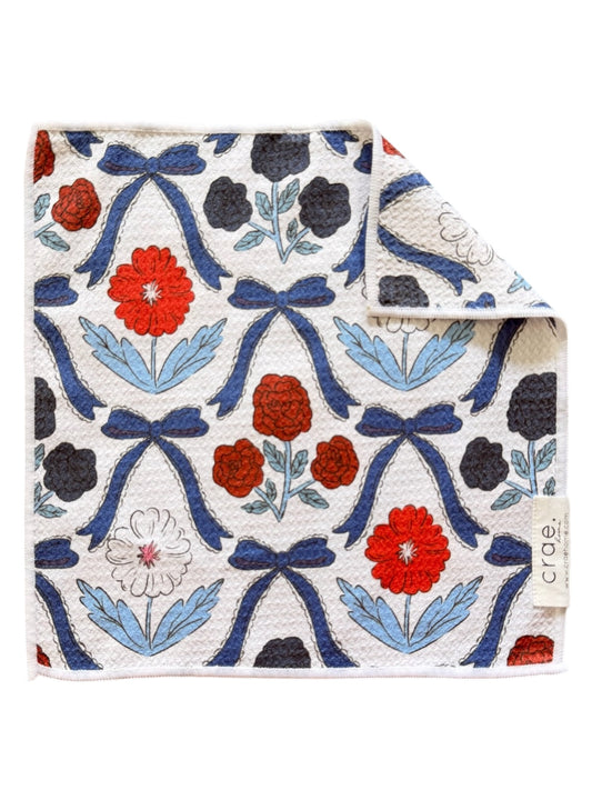 Bluebell Bows: Double-Sided Washcloth