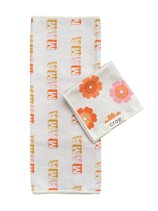Sincere/I Love You Mama: Double Sided-Hand Towel Washcloth Set
