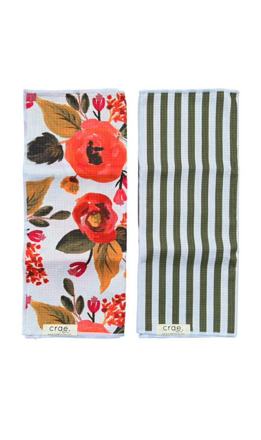 Susan/Juniper: 2 Double Sided-Hand Towels