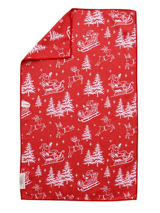 Dashing Through the Snow: Double-Sided Hand Towel