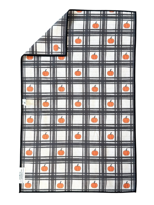 Grid of Gourds: Double-Sided Hand Towel