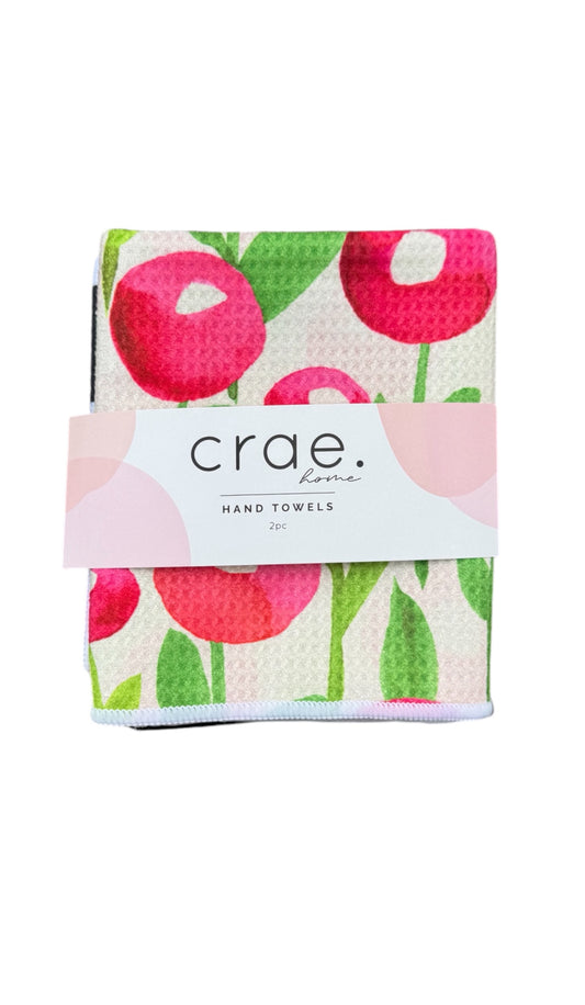 Poppie/Checkmate: 2 Double Sided-Hand Towels