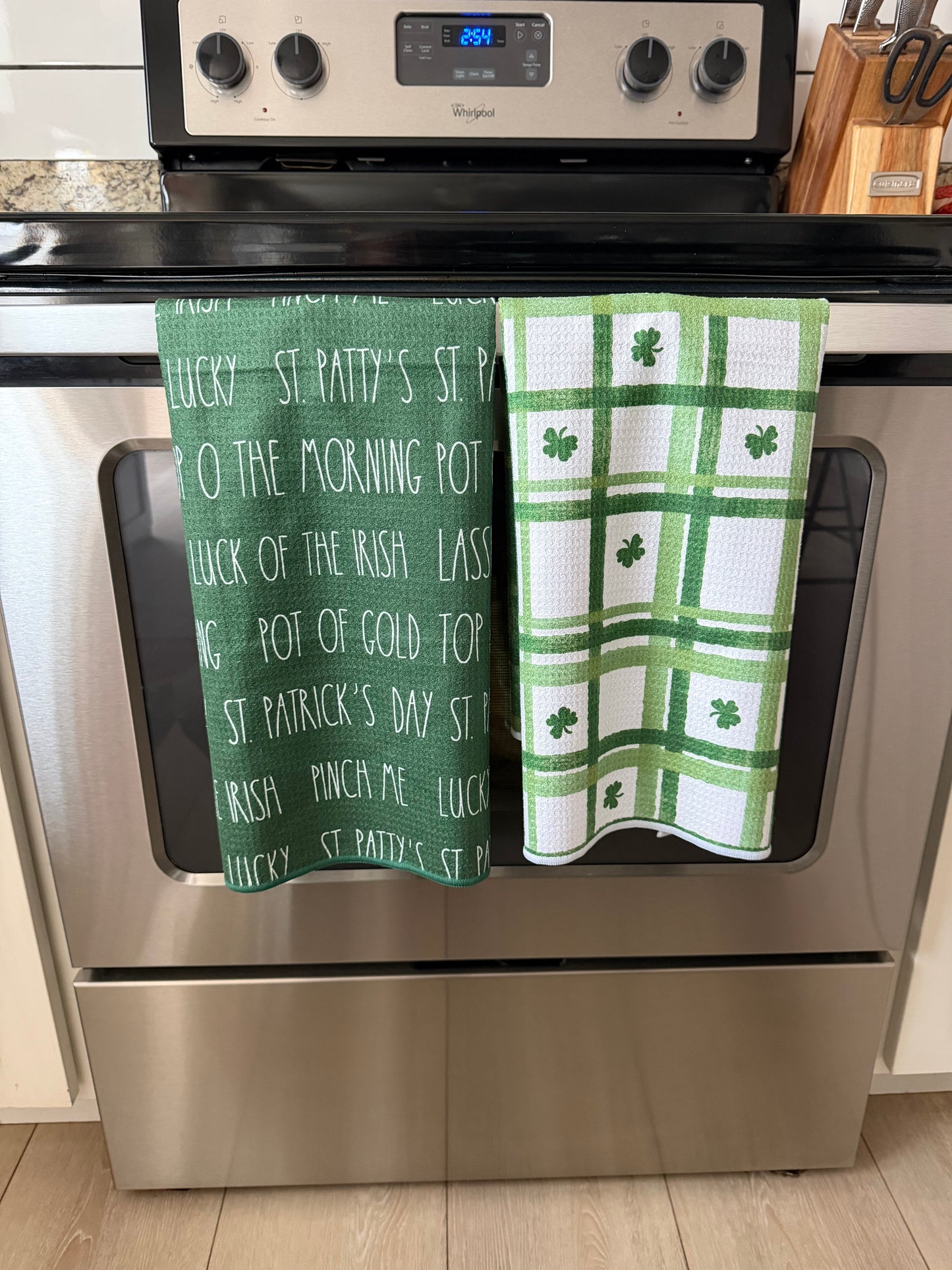 Clover Me In Plaid: Double-Sided Hand Towel