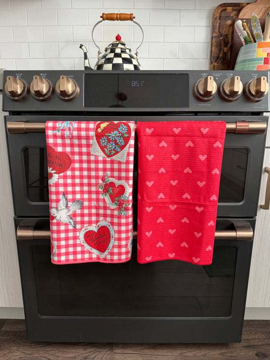 Love Notes/Hearts: 2 Double Sided-Hand Towels