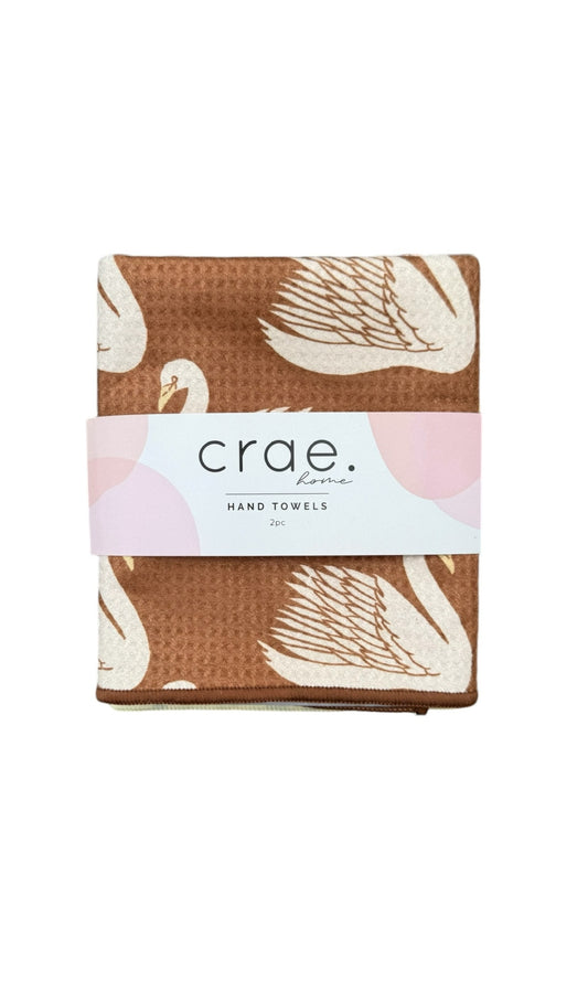 Swan Lake/Wisteria: 2 Double Sided-Hand Towels