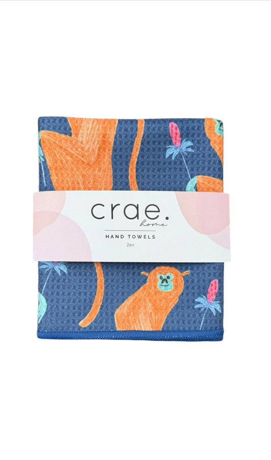 Monkey Business/Cabana: 2 Double Sided-Hand Towels