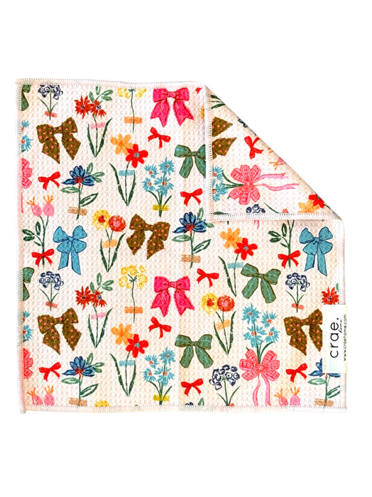 Rows Of Bows: Double-Sided Washcloth