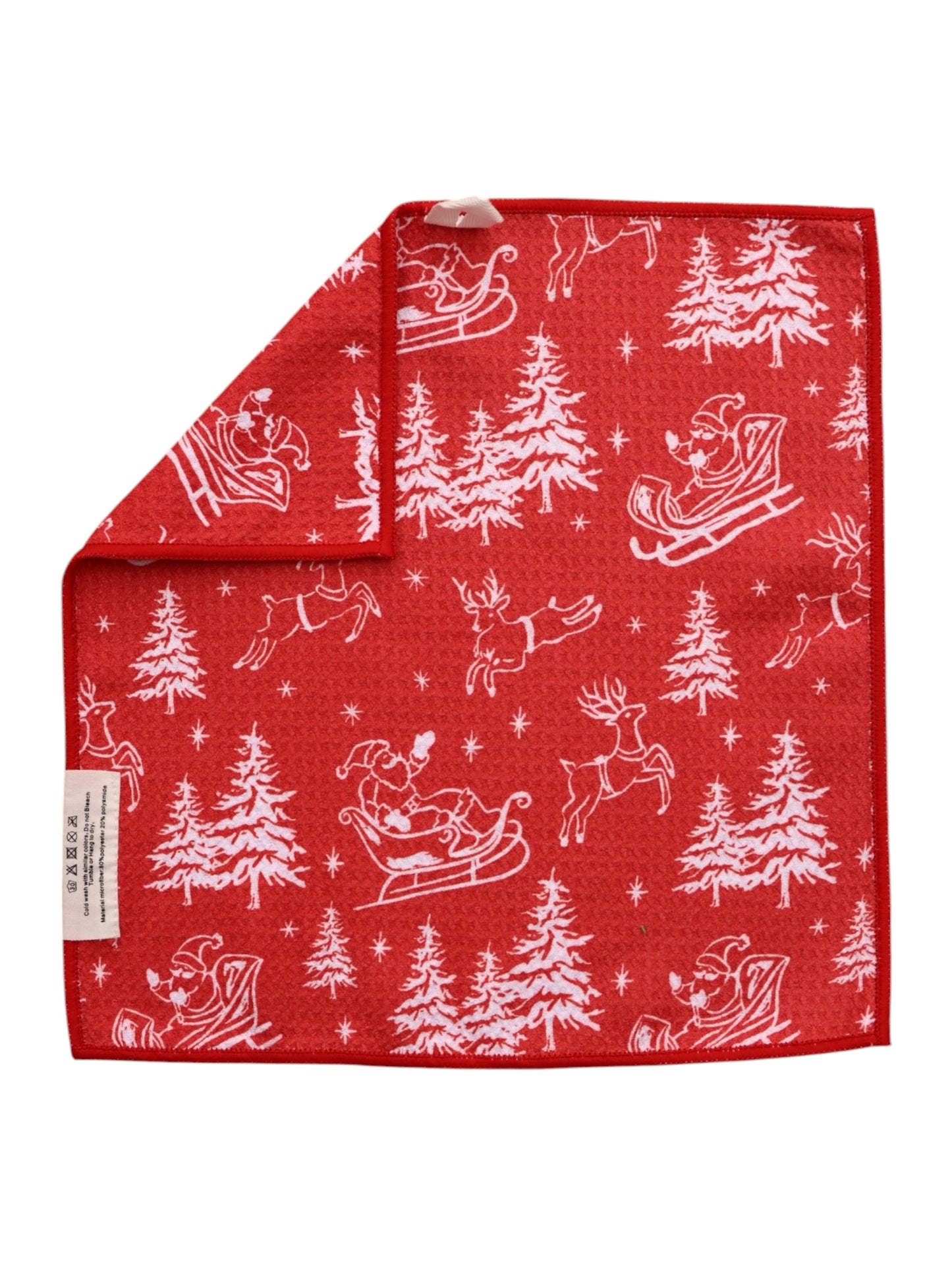 Dashing Through the Snow: Double-Sided Washcloth