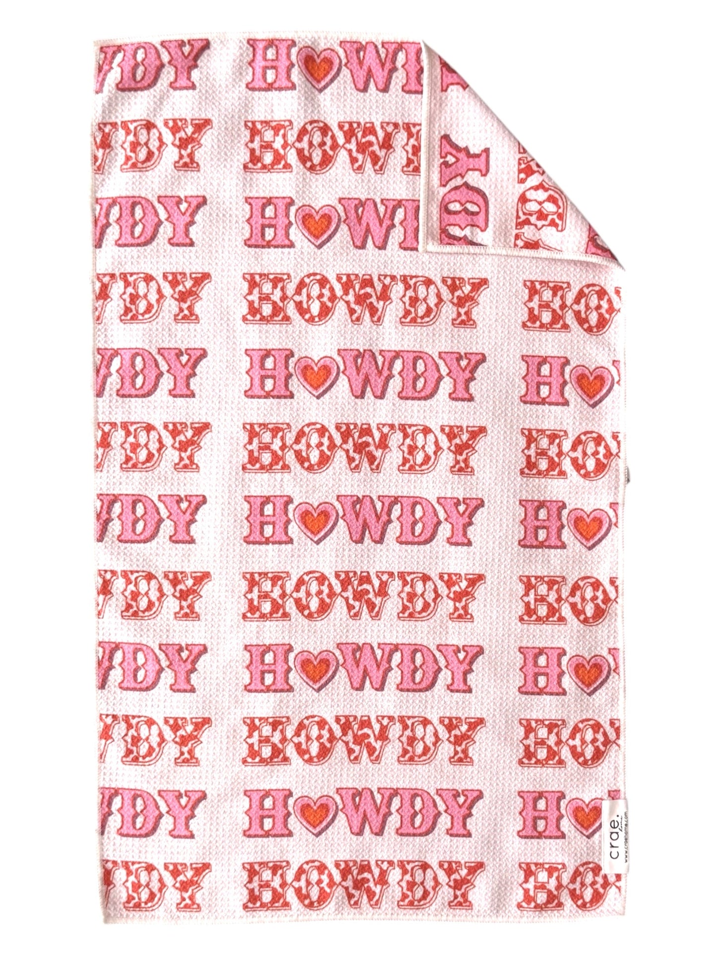 Boots In Bloom/Howdy: 2 Double Sided-Hand Towels