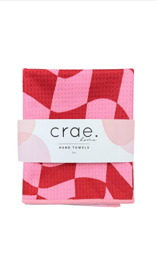 Happy Life/Fun House: 2 Double Sided-Hand Towels