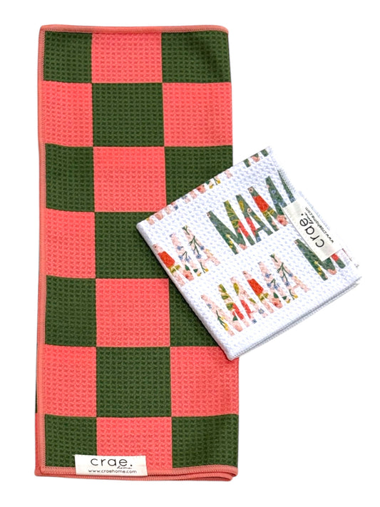Melon/Mama: Double Sided-Hand Towel Washcloth Set