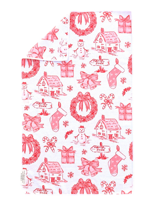 Christmas Sketch: Double-Sided Hand Towel