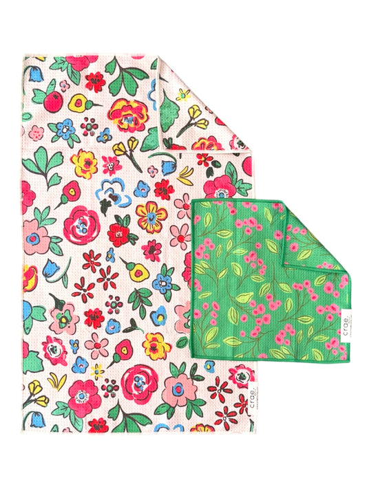 Sunkissed/Botanica: Double Sided-Hand Towel Washcloth Set