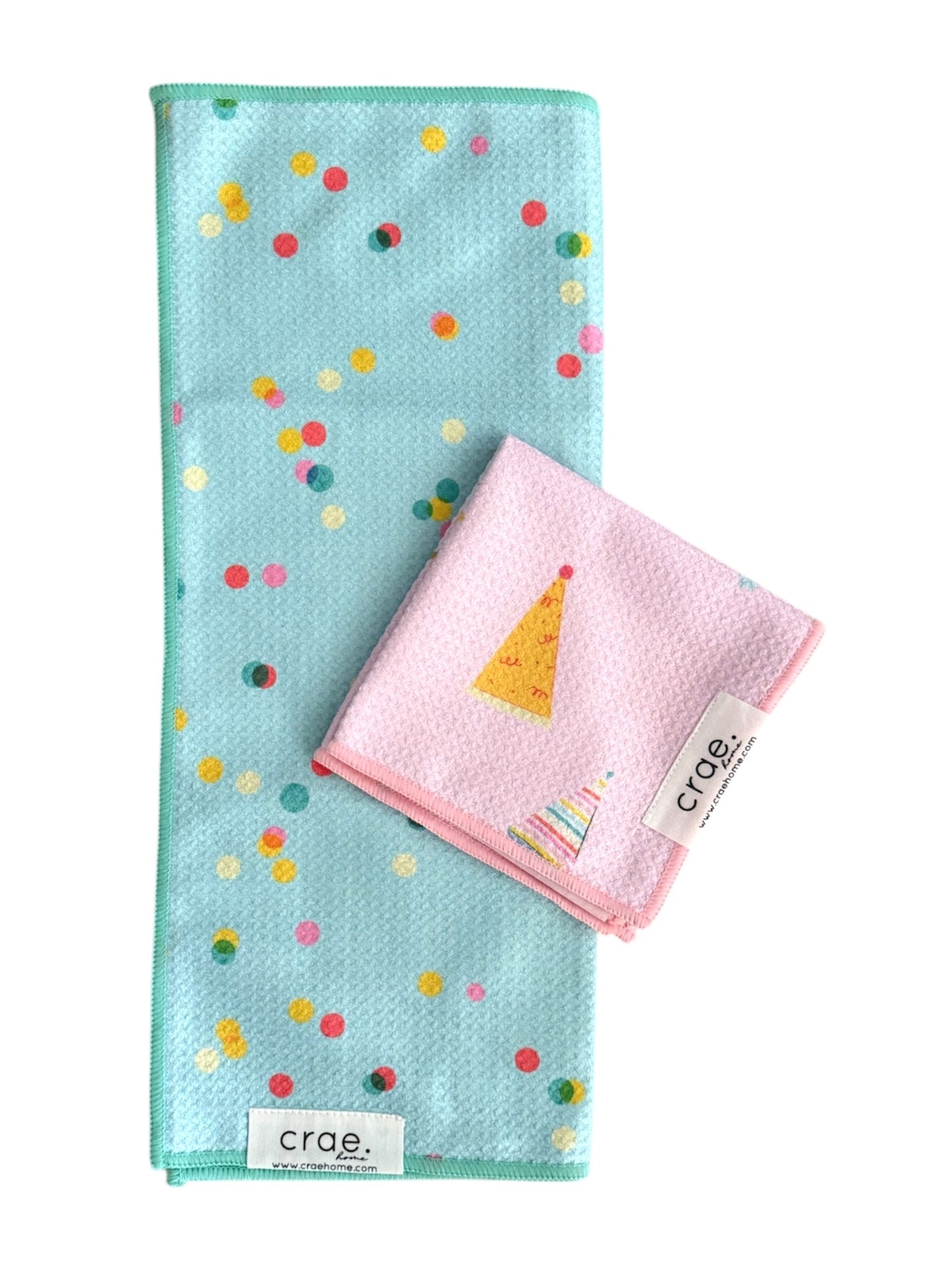 Confetti Cannon/Hats Off: Double Sided-Hand Towel Washcloth Set