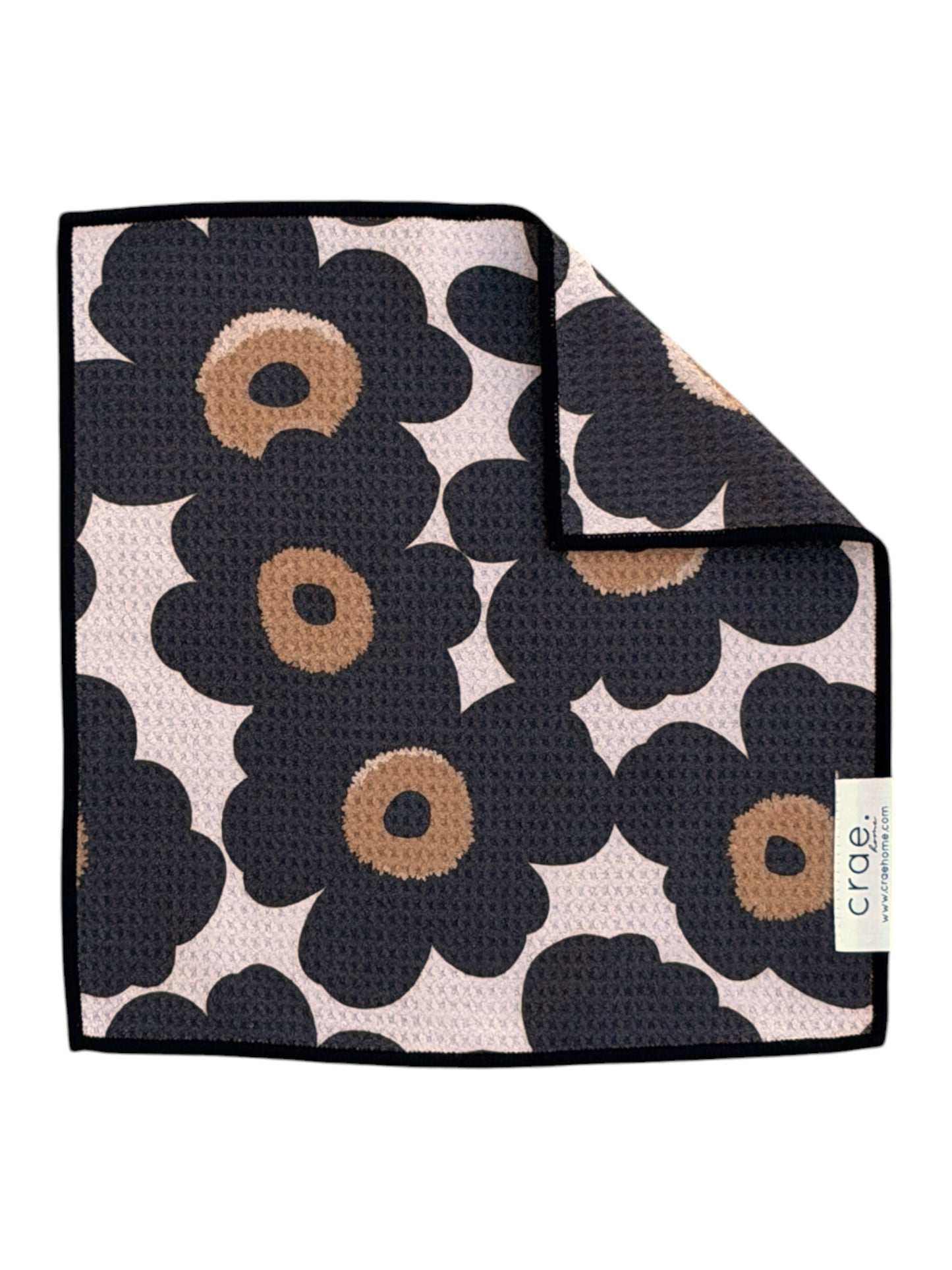 Black Petals: Double-Sided Washcloth
