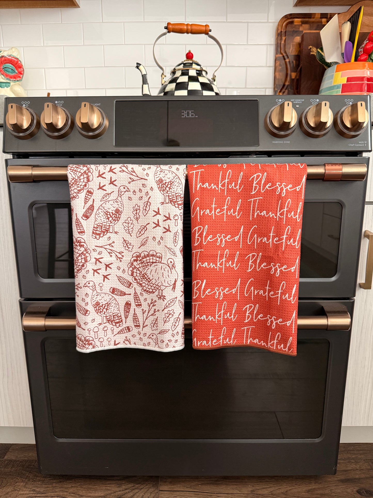 Grateful, Thankful, Blessed: Double-Sided Hand Towel