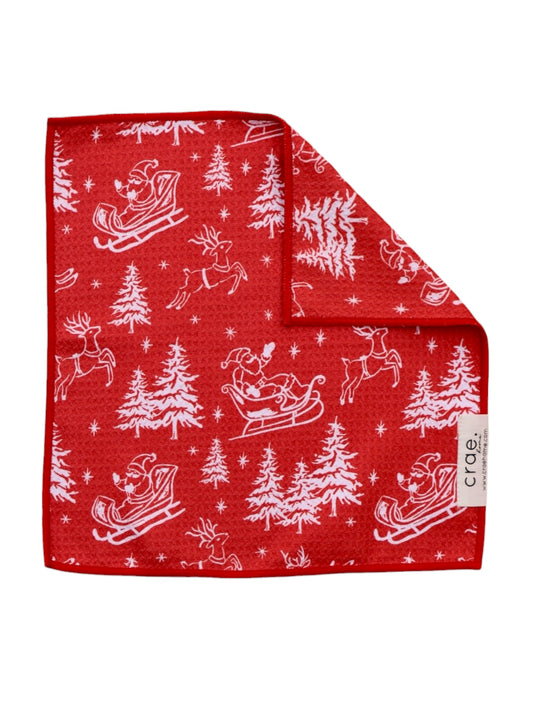 Dashing Through the Snow: Double-Sided Washcloth