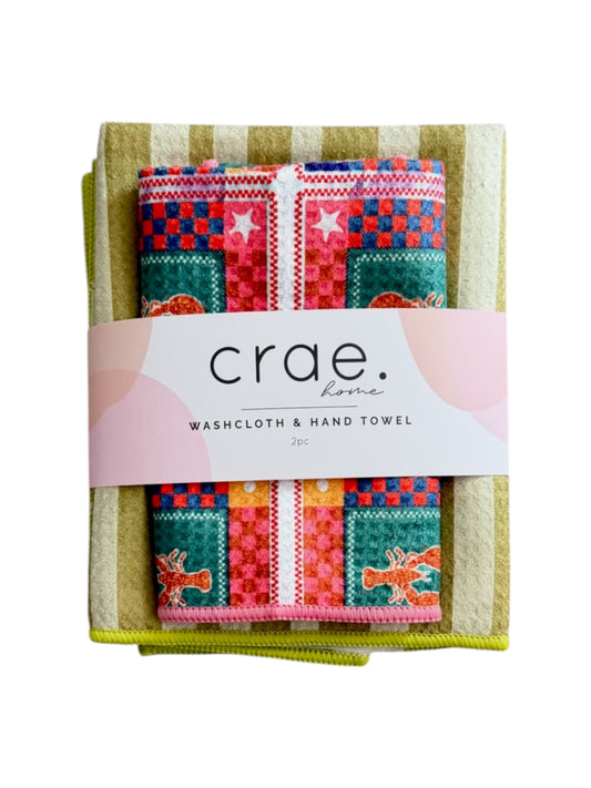 Juicy/Lobbie: Double Sided-Hand Towel Washcloth Set