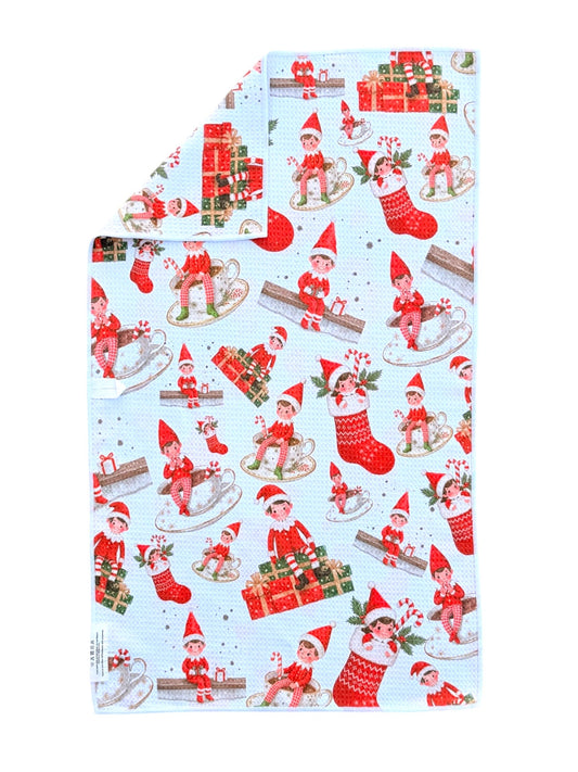 A Little Elf Mischief: Double-Sided Hand Towel