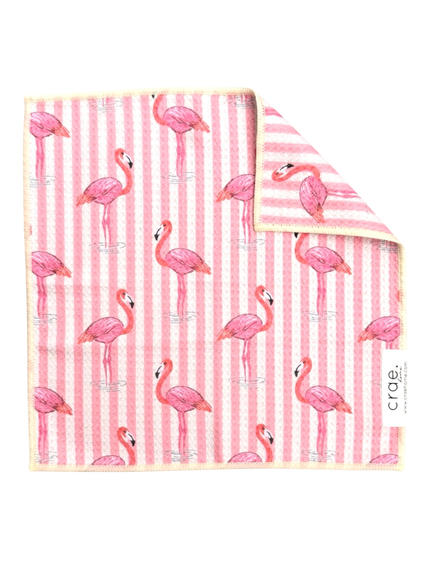 Flamingo Stripes: Double-Sided Washcloth