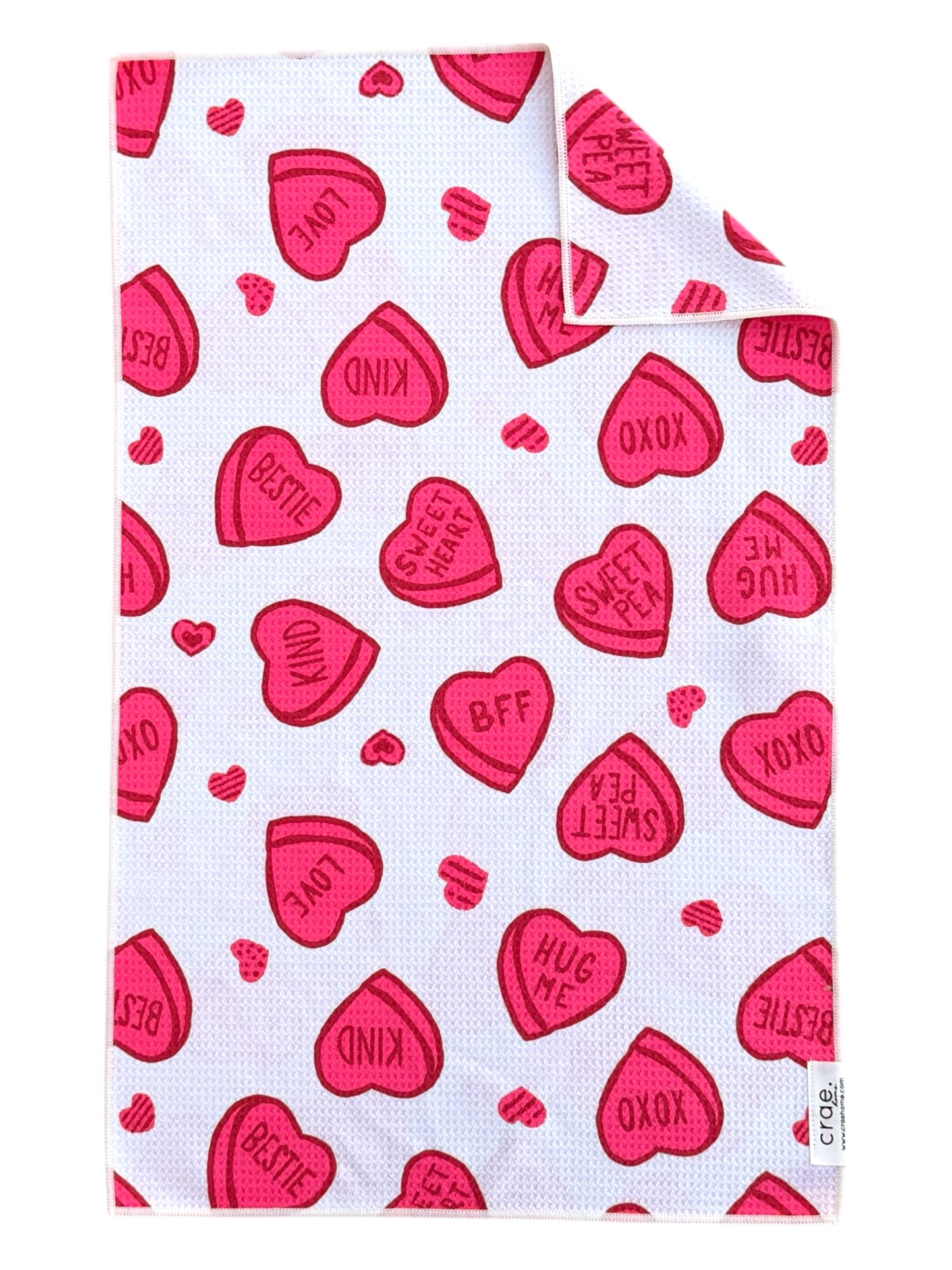 Candy Hearts: Double-Sided Hand Towel