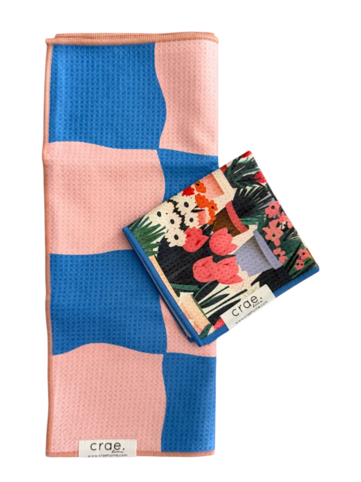 Cotton Candy/Pots of Love: Double Sided-Hand Towel Washcloth Set