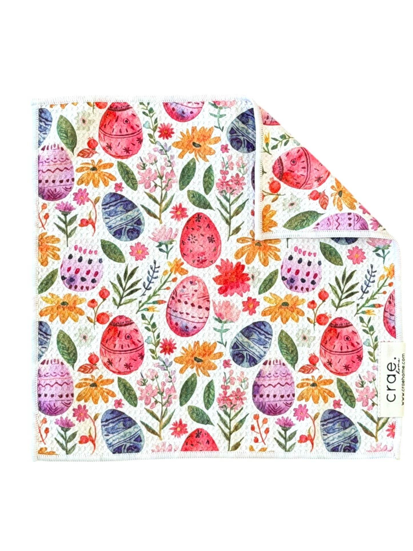 Eggs In Bloom: Double-Sided Washcloth
