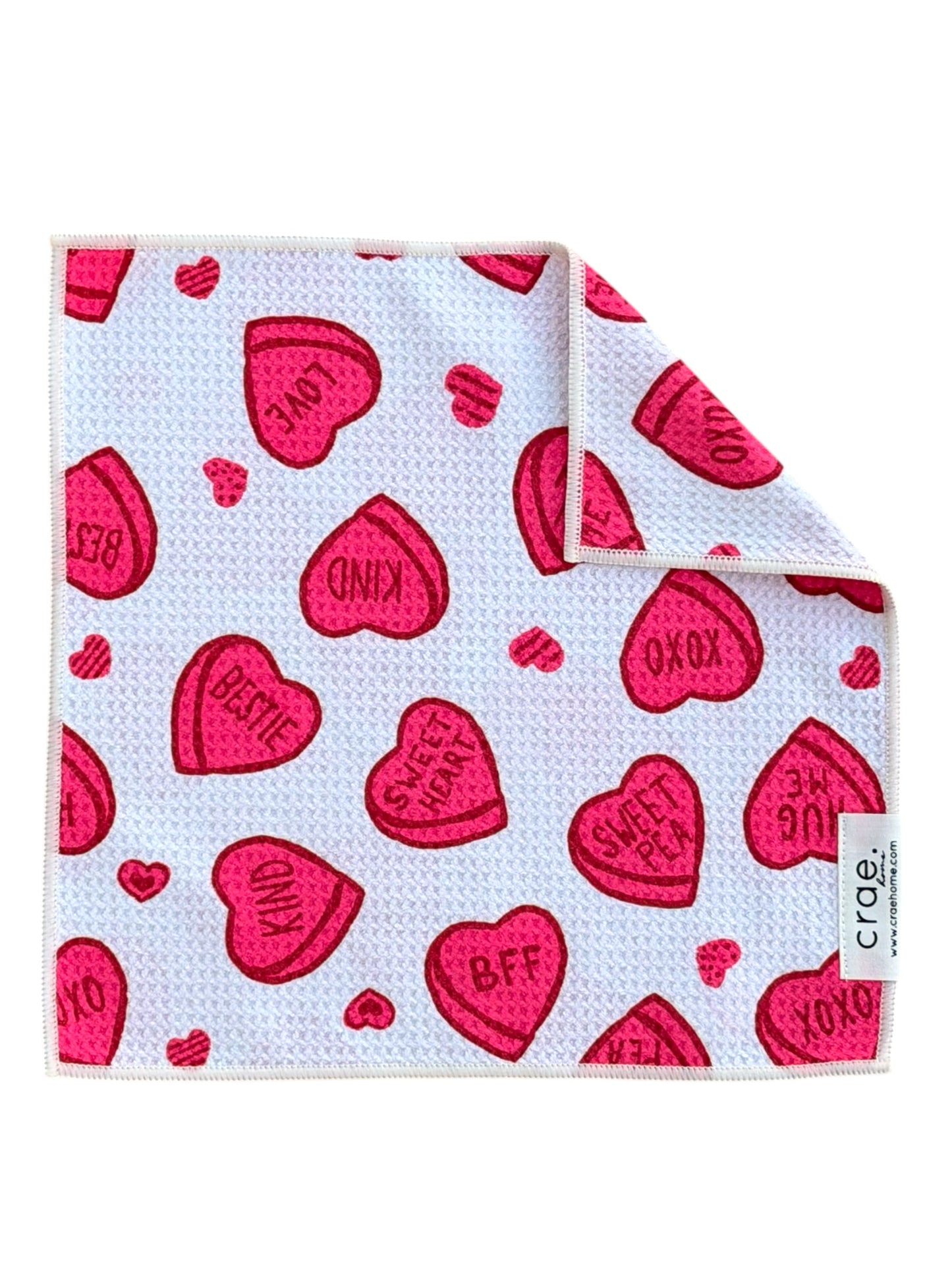 Candy Hearts: Double-Sided Washcloth