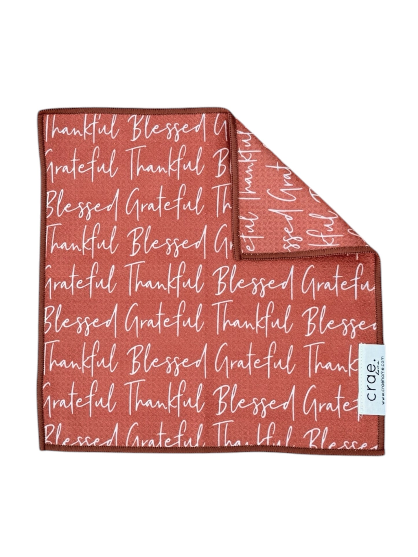 Grateful, Thankful, Blessed: Double-Sided Washcloth