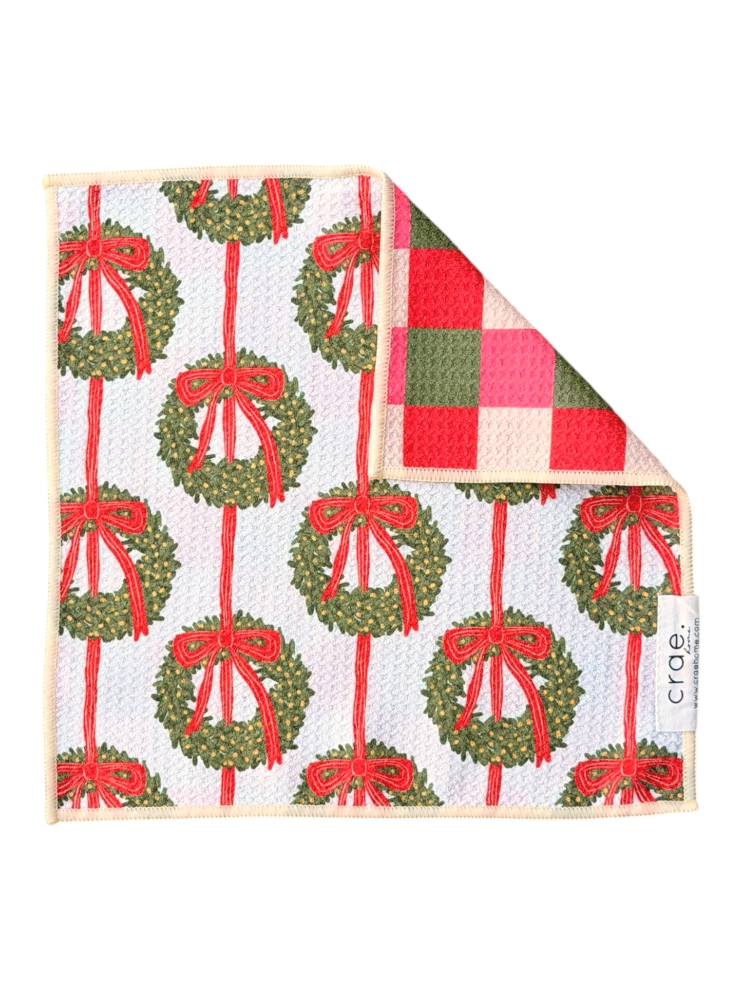 Wrapped in Wreaths: Reversible Washcloth
