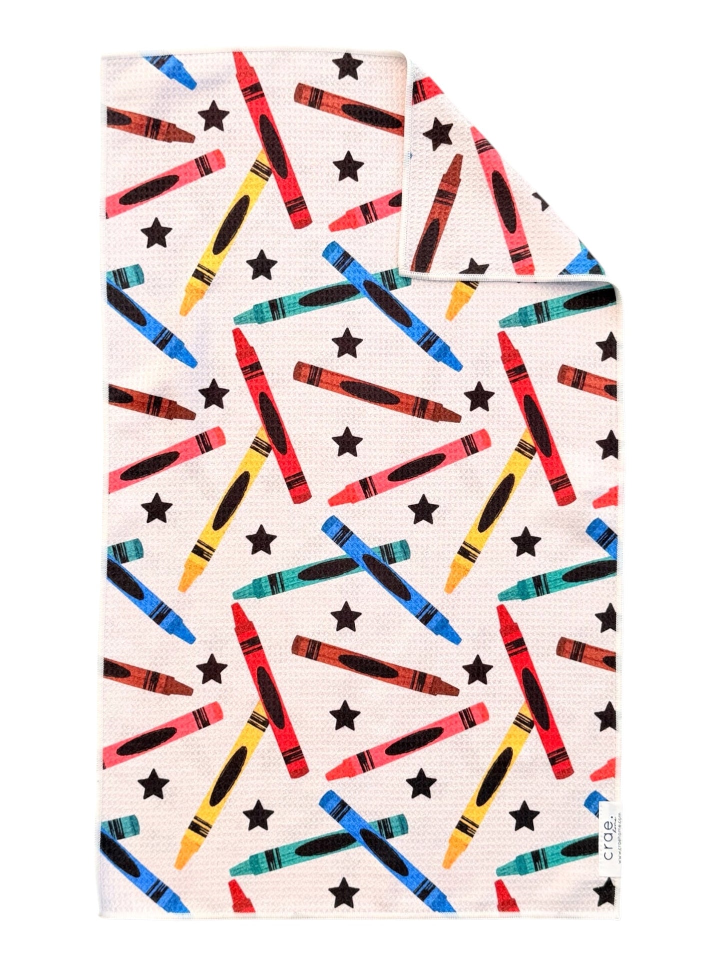 Crayon Confetti/Cursive: Double Sided-Hand Towel Washcloth Set