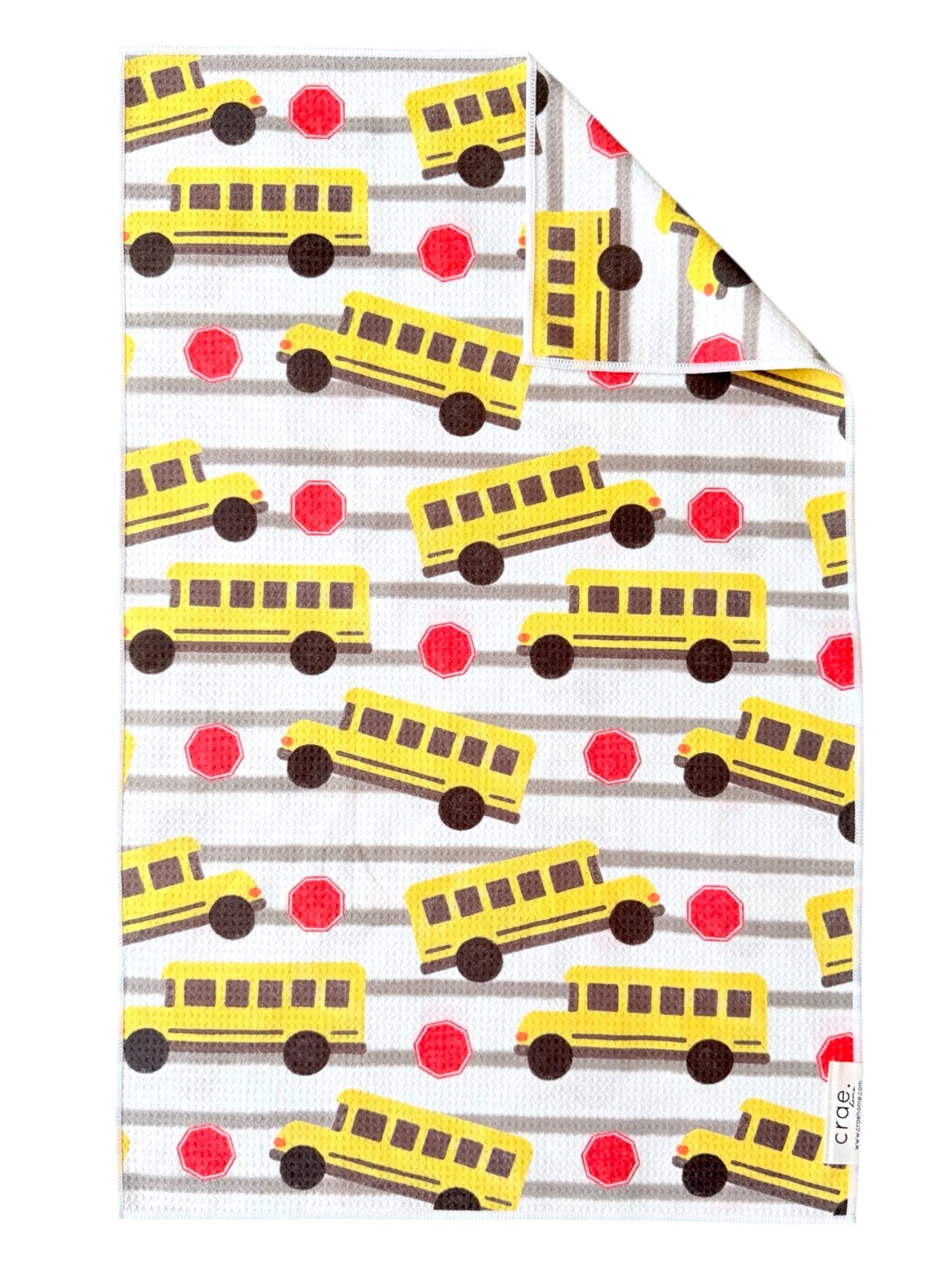 Bus Stop/Cursive: 2 Double Sided-Hand Towels
