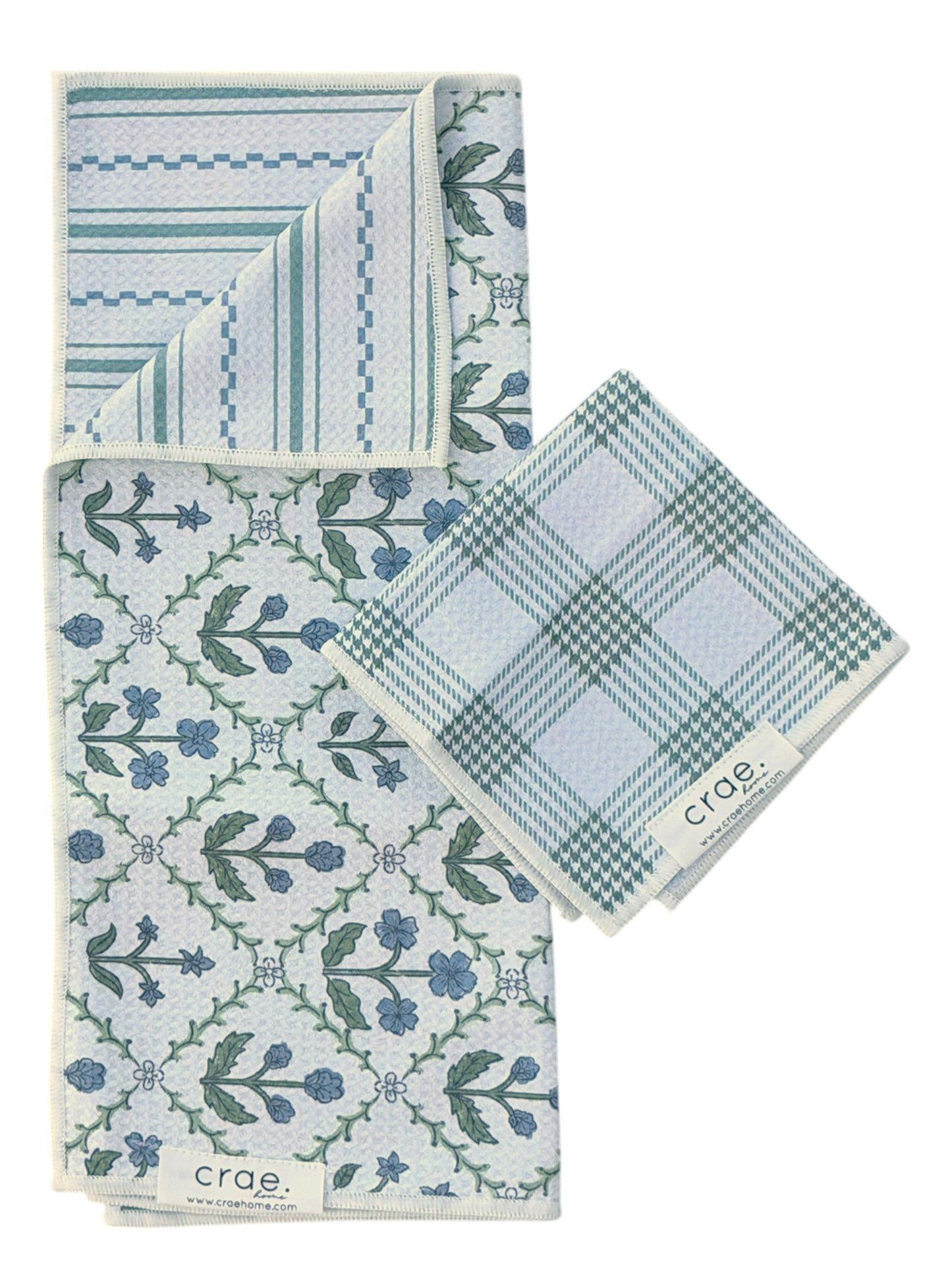 Lumi/Glacier: Reversible Sided-Hand Towel Washcloth Set