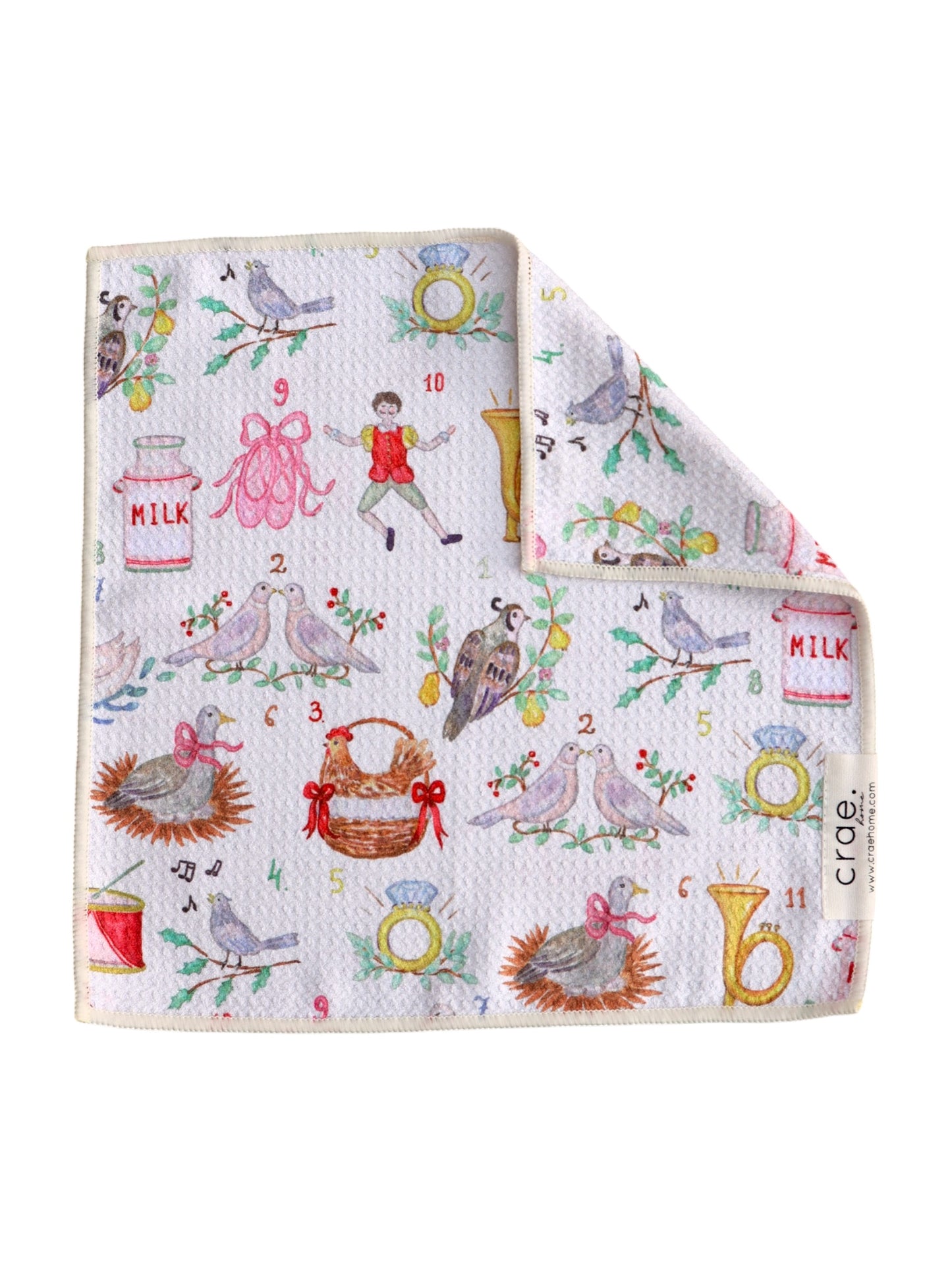 Partridge in a Pear Tree: Double-Sided Washcloth