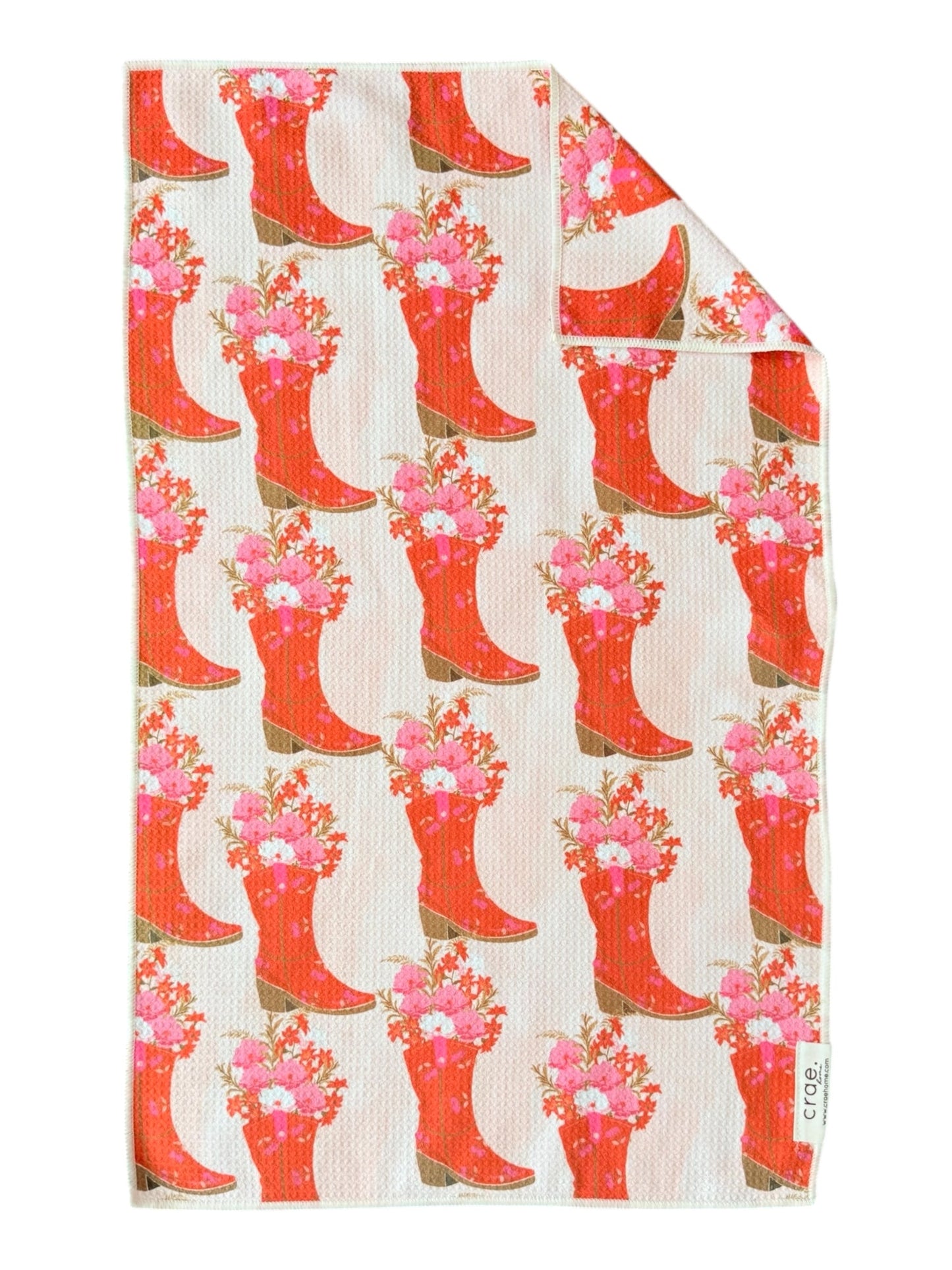 Boots In Bloom/Howdy: 2 Double Sided-Hand Towels