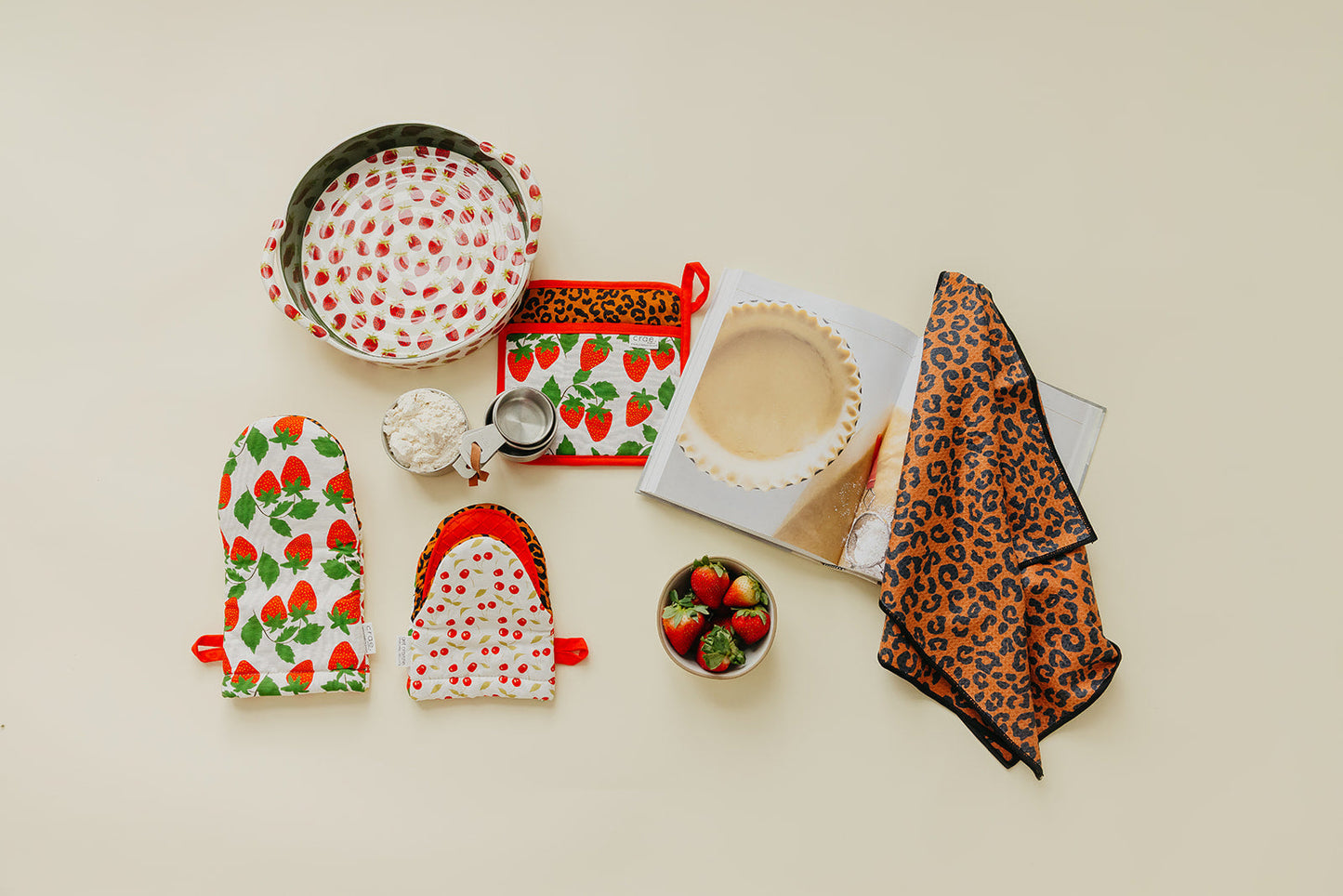 Berries and Cherries: 2 Oven Mitt + 1 Pot Pad Bundle Pack