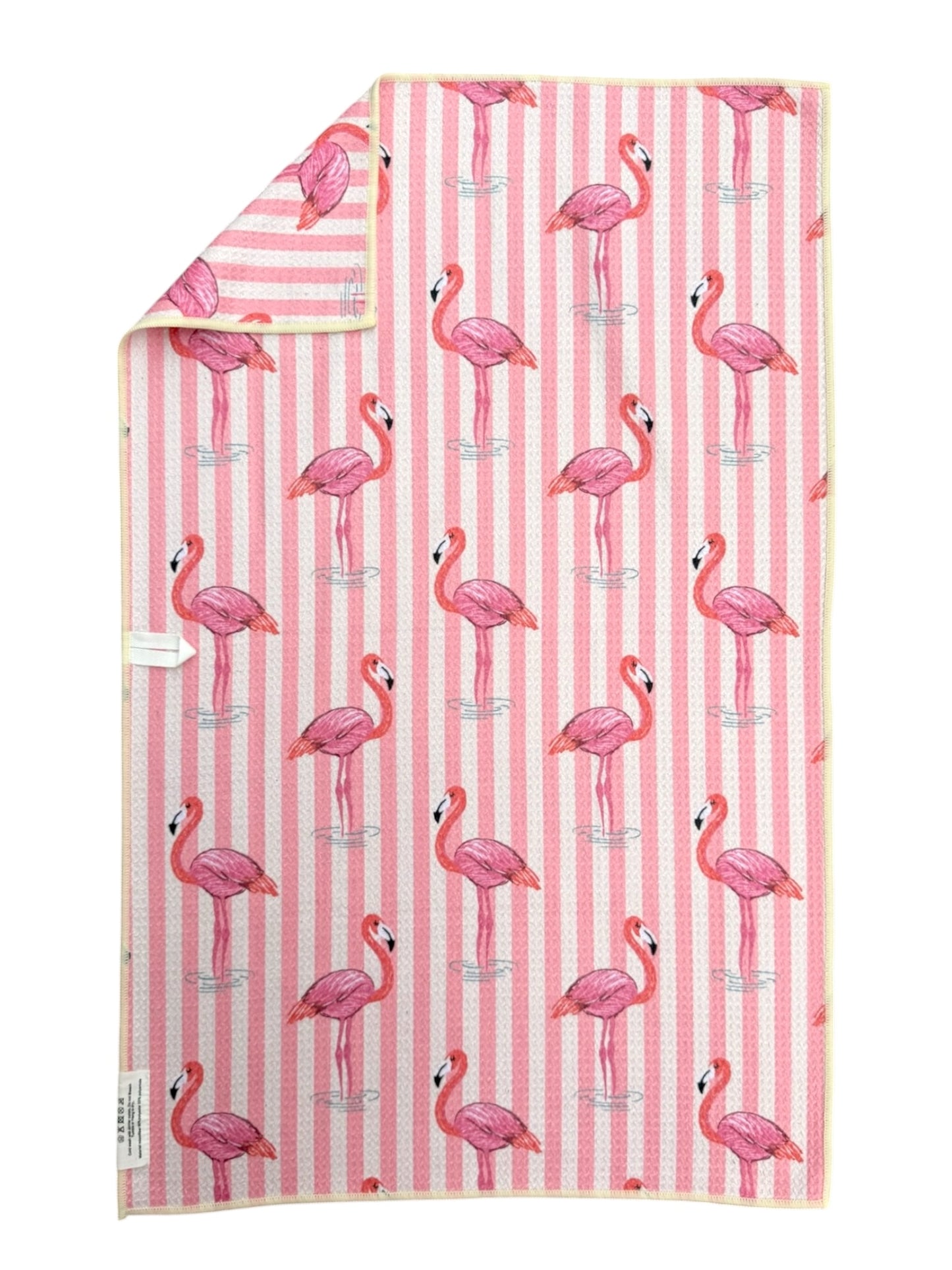 Flamingo Stripes: Double-Sided Hand Towel