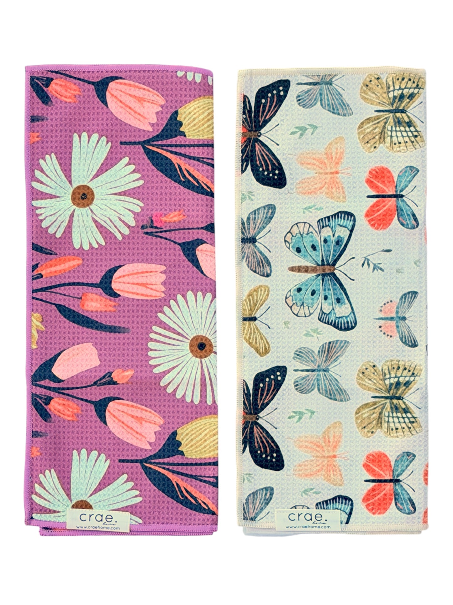 Wings/Flower Farm: 2 Double Sided-Hand Towels