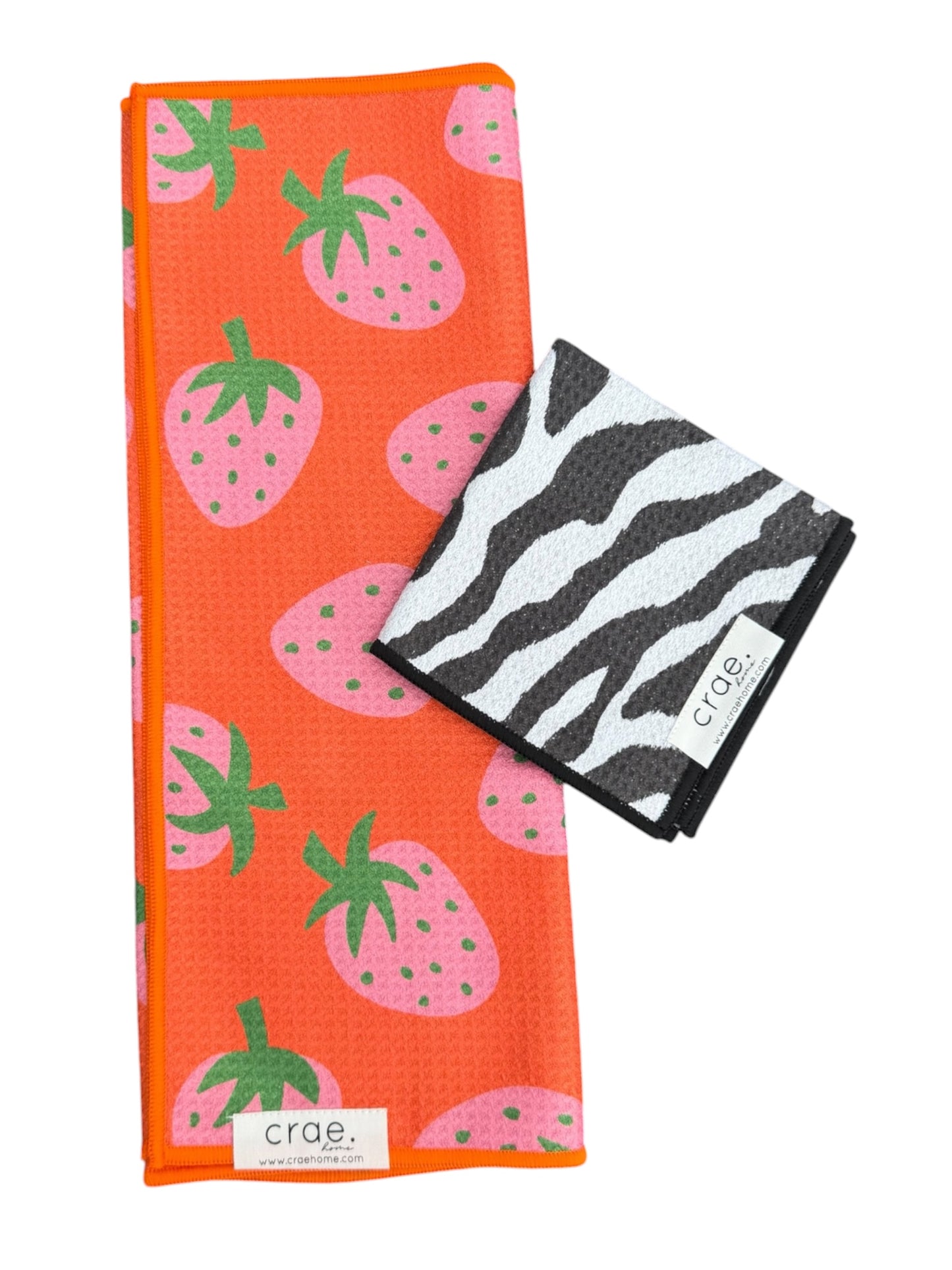 Jammin'/Safari Stripe: Double Sided-Hand Towel Washcloth Set