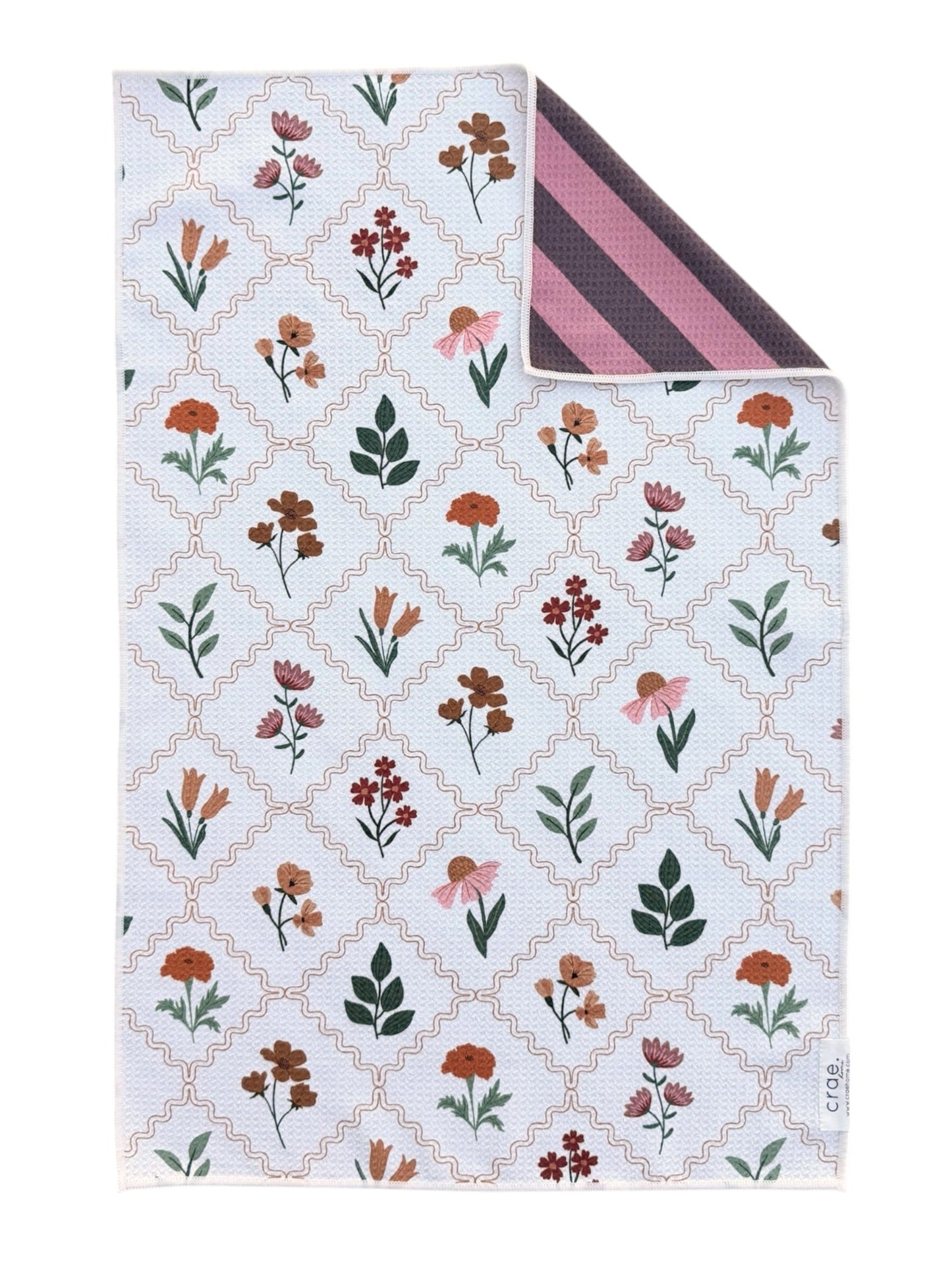 Pam/Pressed Petals: 2 Reversible-Hand Towel Set